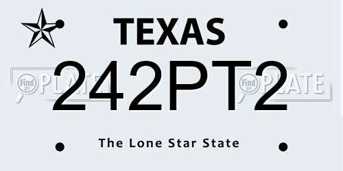 242PT2 Texas License Plate