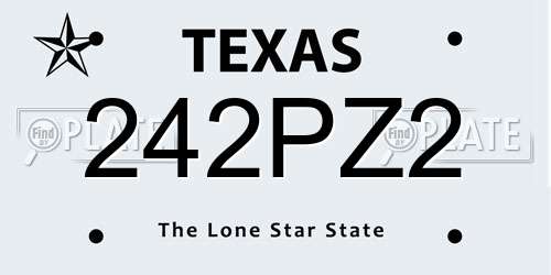 242PZ2 Texas License Plate
