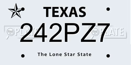 242PZ7 Texas License Plate