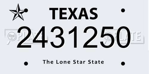 2431250 Texas License Plate