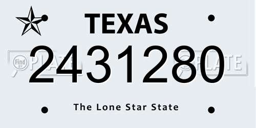 2431280 Texas License Plate