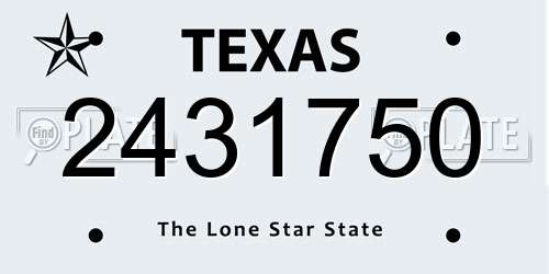 2431750 Texas License Plate