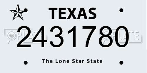 2431780 Texas License Plate