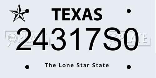 24317S0 Texas License Plate