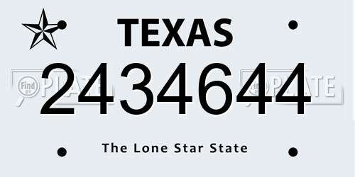 2434644 Texas License Plate