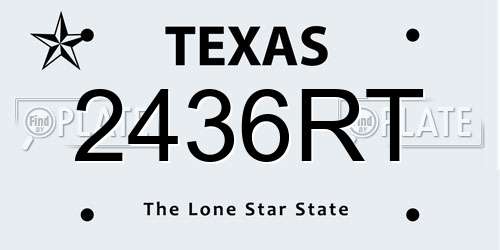 2436RT Texas License Plate