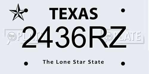 2436RZ Texas License Plate