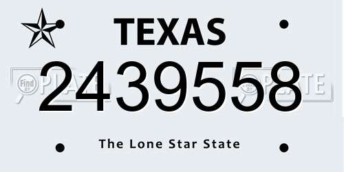 2439558 Texas License Plate