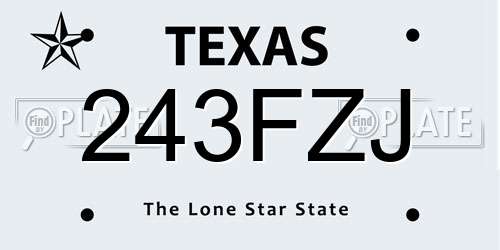 243FZJ Texas License Plate