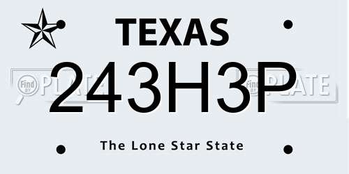 243H3P Texas License Plate