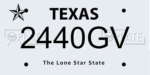2440GV Texas License Plate