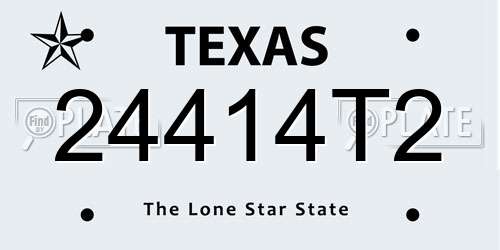 24414T2 Texas License Plate
