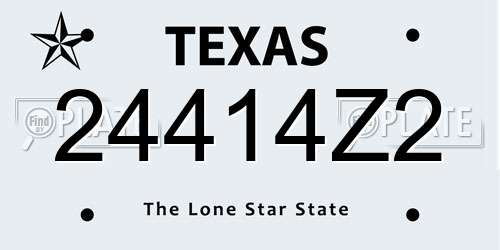 24414Z2 Texas License Plate