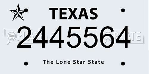 2445564 Texas License Plate