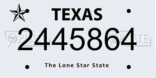 2445864 Texas License Plate