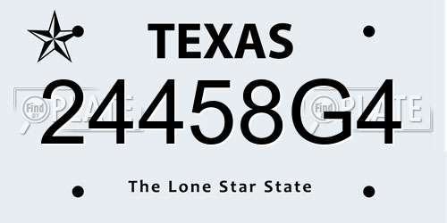 24458G4 Texas License Plate