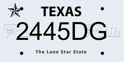 2445DG Texas License Plate