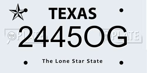 2445OG Texas License Plate