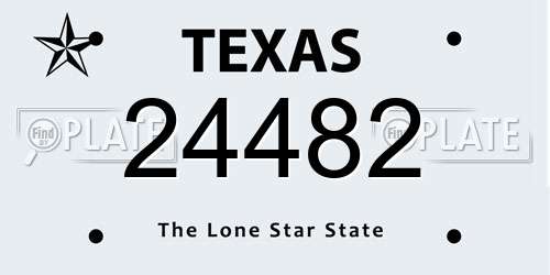 24482 Texas License Plate