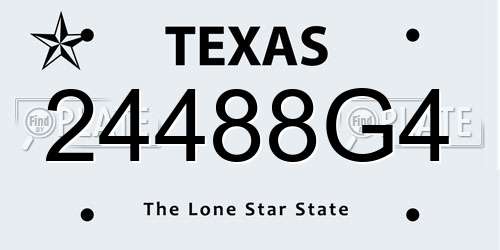 24488G4 Texas License Plate