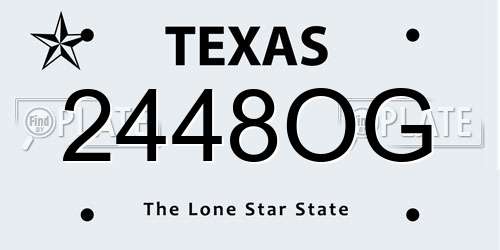 2448OG Texas License Plate