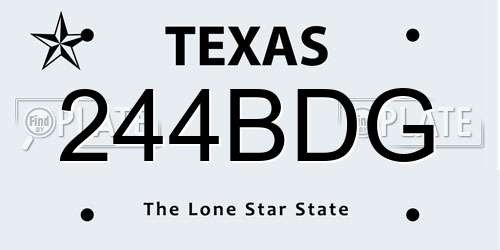 244BDG Texas License Plate