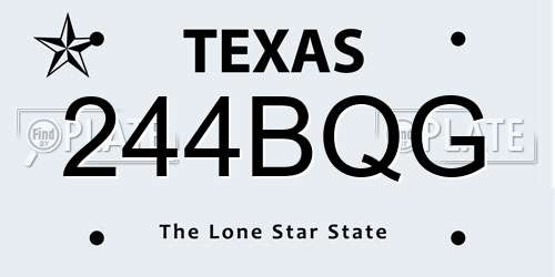 244BQG Texas License Plate