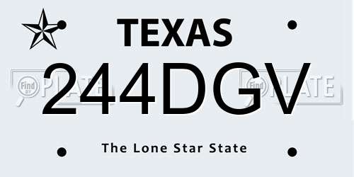 244DGV Texas License Plate