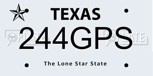 244GPS Texas License Plate