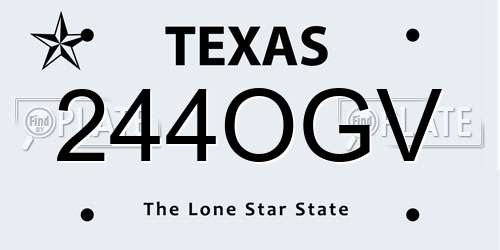 244OGV Texas License Plate