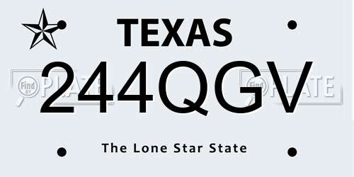 244QGV Texas License Plate