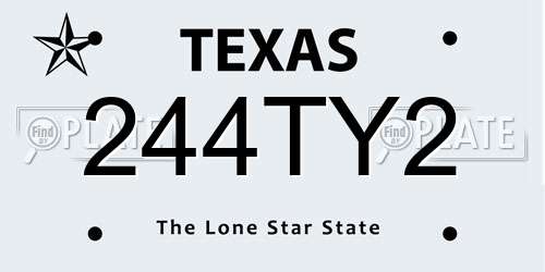 244TY2 Texas License Plate