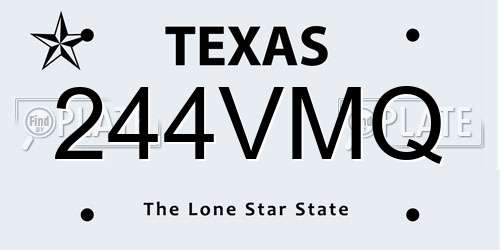 244VMQ Texas License Plate