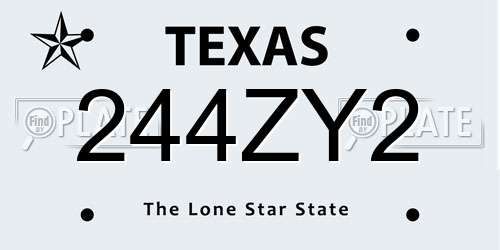 244ZY2 Texas License Plate