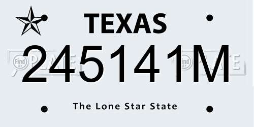 245141M Texas License Plate