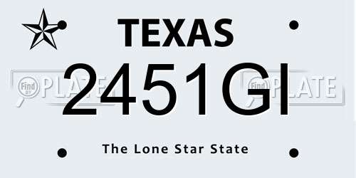 2451GI Texas License Plate
