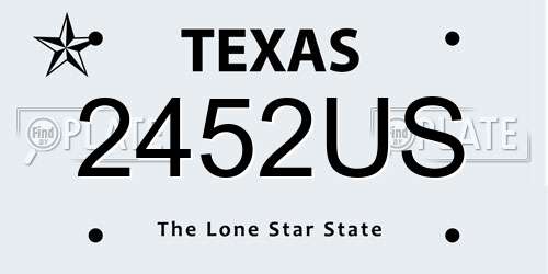 2452US Texas License Plate