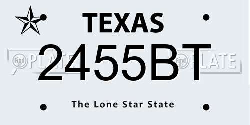 2455BT Texas License Plate
