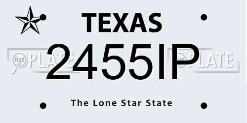 2455IP Texas License Plate
