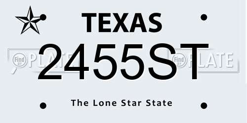 2455ST Texas License Plate