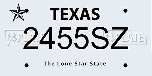 2455SZ Texas License Plate