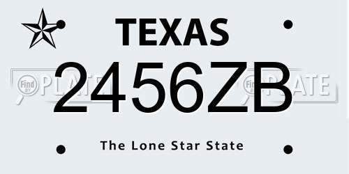 2456ZB Texas License Plate