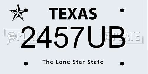 2457UB Texas License Plate