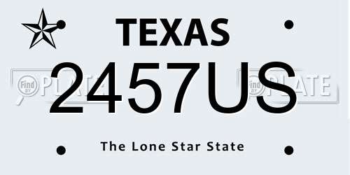 2457US Texas License Plate