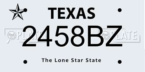 2458BZ Texas License Plate