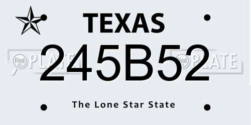245B52 Texas License Plate