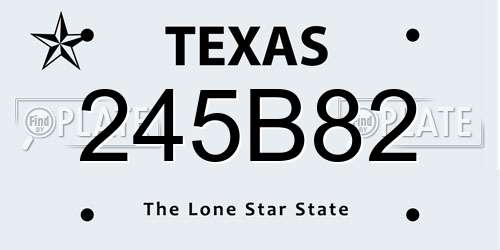 245B82 Texas License Plate