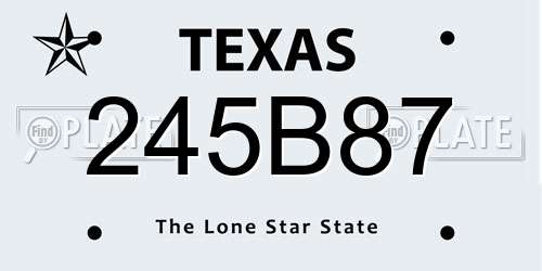 245B87 Texas License Plate