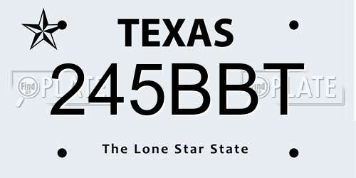 245BBT Texas License Plate