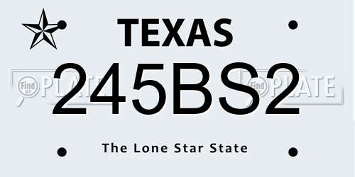 245BS2 Texas License Plate